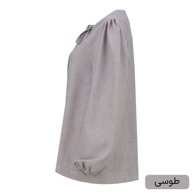بلوز آستین بلند یقه ایستاده زنانه مدل یاشگین کد 2472