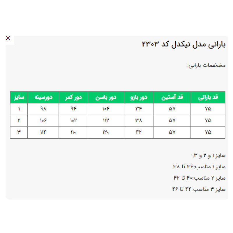 بارانی زنانه مدل نیکدل کد 230328