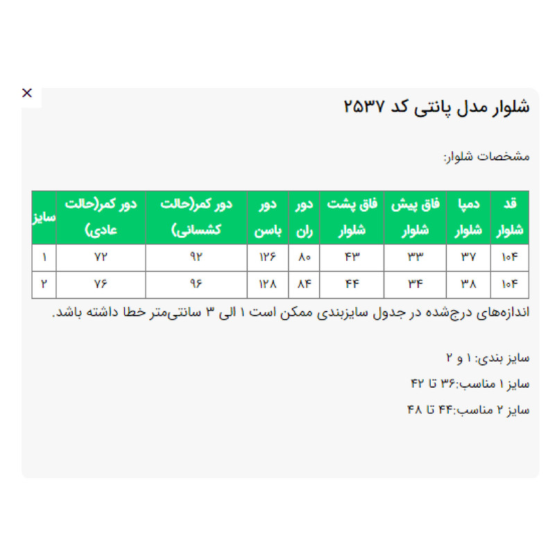 شلوار بگ زنانه مدل پانتی کد 2537
