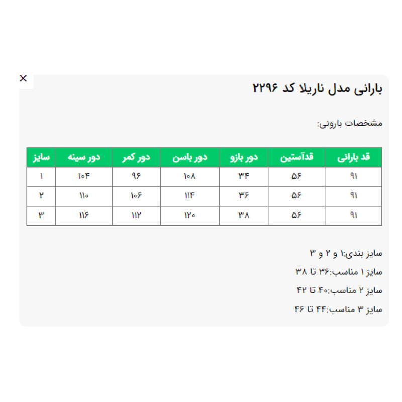 بارانی زنانه مدل ناریلا کد 229601
