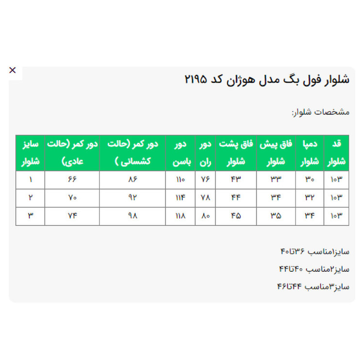 شلوار معمولی زنانه مدل هوژان کد 219507