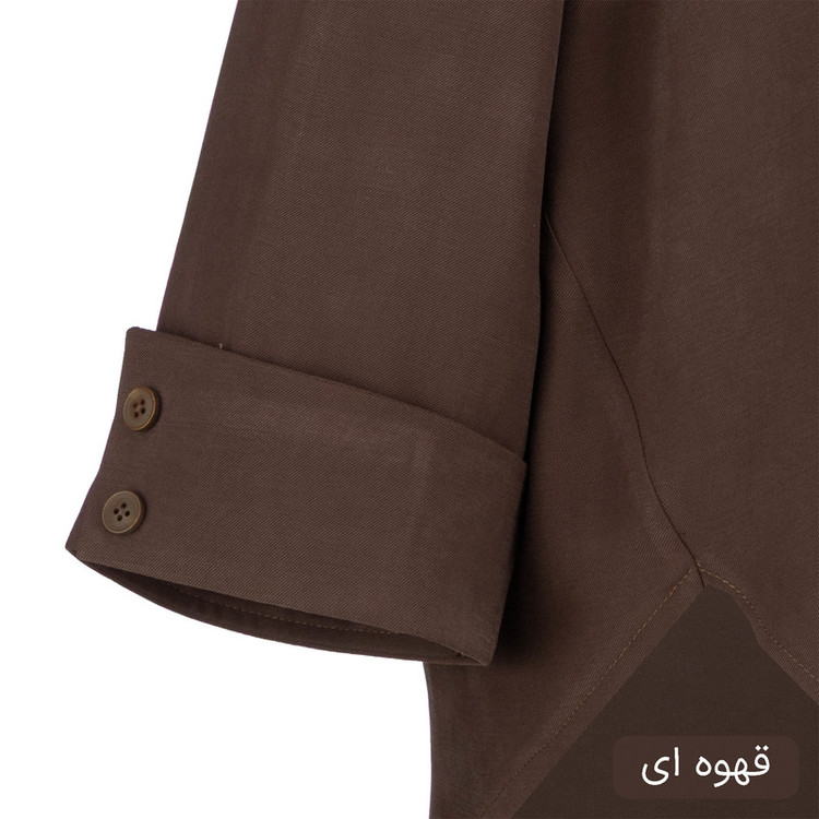 شومیز آستین بلند یقه برگردان زنانه مدل آژند کد 2592
