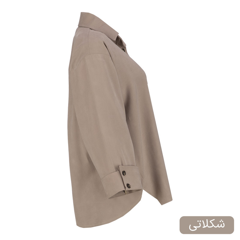 شومیز آستین بلند یقه برگردان زنانه مدل آژند کد 2592