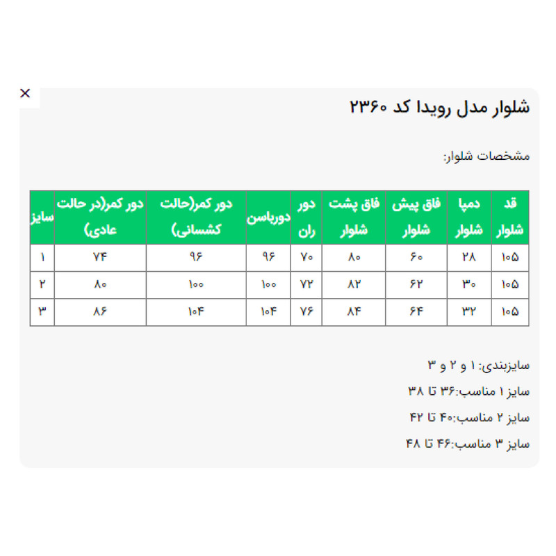شلوار بگ زنانه مدل رویدا کد 236008