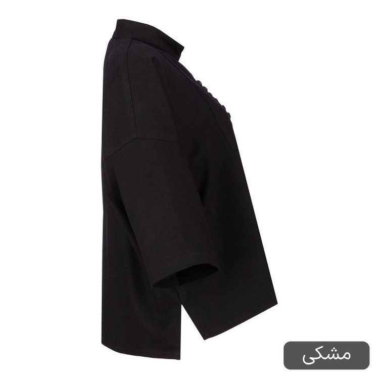 بلوز آستین سه ربع یقه ایستاده زنانه مدل فریماه کد 2560