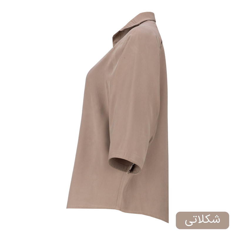 شومیز آستین بلند یقه برگردان زنانه مدل مدیسا کد 2569
