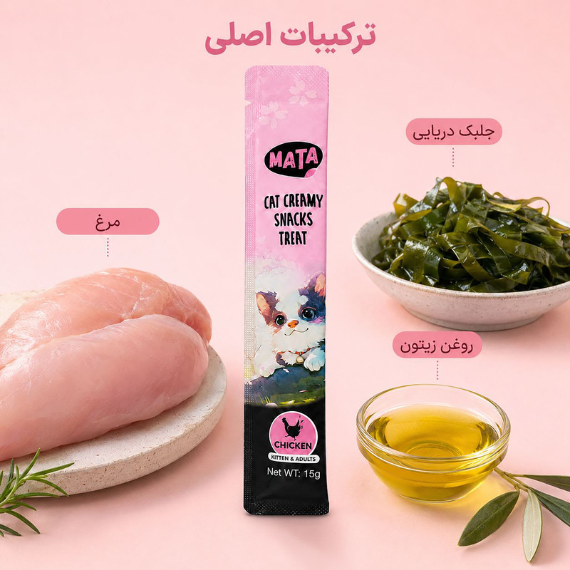 بستنی گربه ماتا مدل Chicken وزن 15 گرم