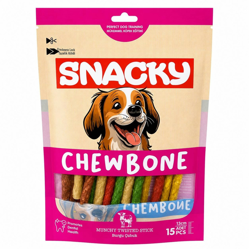 تشویقی سگ اسنکی مدل Chewbone Munchy Twisted Stick طعم گوشت گاو وزن 105 گرم