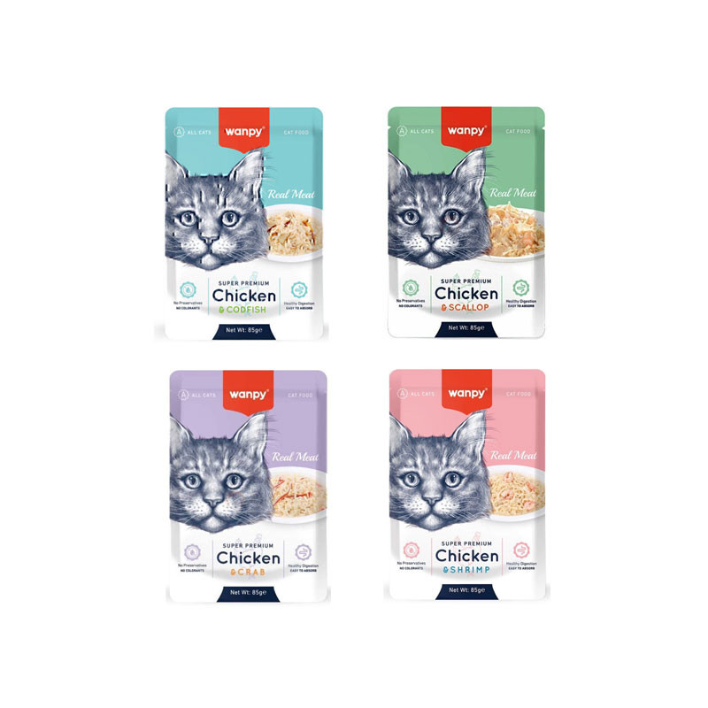 پوچ گربه بالغ ونپی مدل Pack طعم میکس وزن 340 گرم بسته 4 عددی