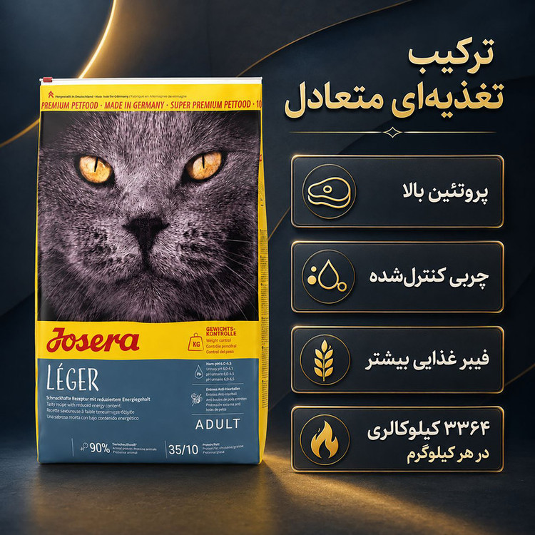 غذای خشک گربه جوسرا مدل Leger وزن 2 کیلوگرم