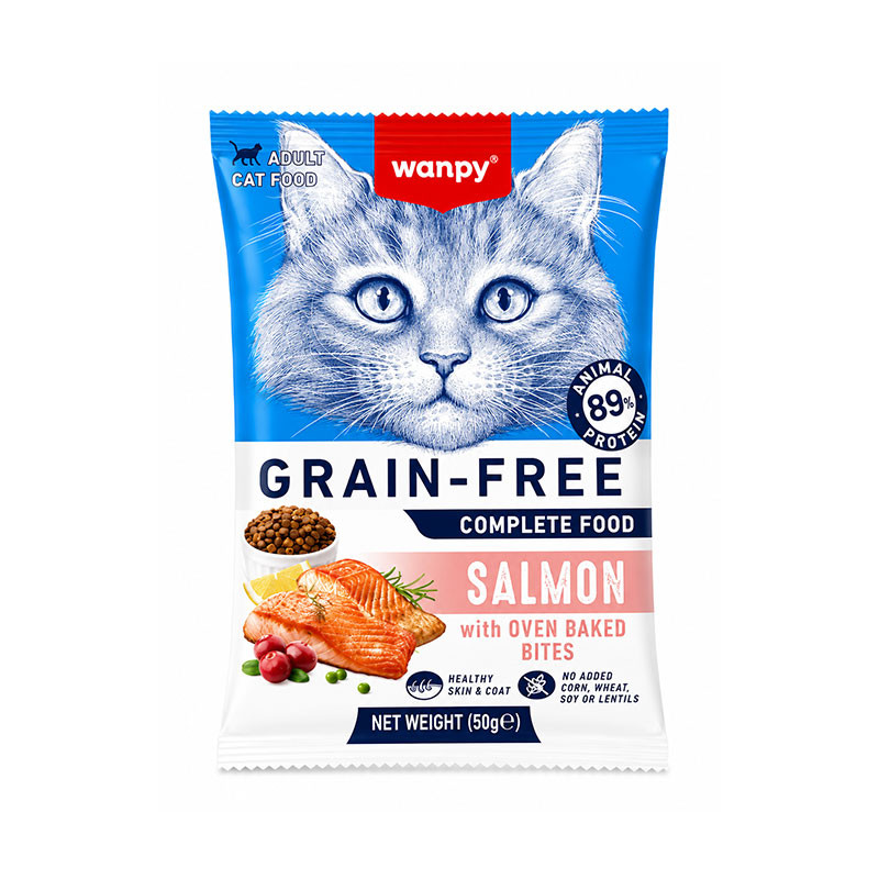 غذای خشک گربه ونپی مدل Complete Cat Food Salmon با طعم سالمون وزن 50 گرم