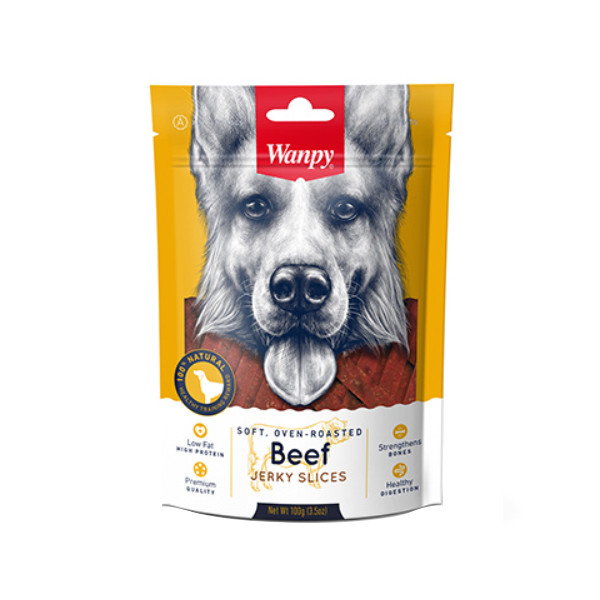 تشویقی سگ ونپی مدل Beef Jerky Slices با طعم گوشت گاو وزن 100 گرم