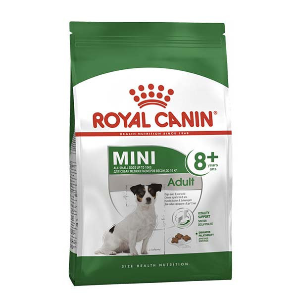 غذا خشک سگ رویال کنین مدل mini adult +8 وزن 2 کیلوگرم