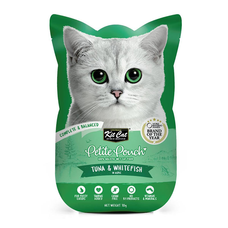 پوچ گربه کیت کت مدل Petite طعم ماهی تن و ماهی سفید وزن 70 گرم