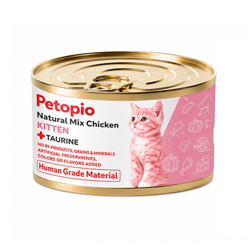 کنسرو بچه گربه پتوپیا مدل Natural Mix Kitten طعم میکس وزن ۱۱۰ گرم
