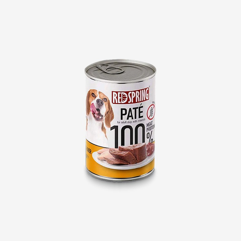 کنسرو غذای سگ رداسپرینگ مدل پته طعم مرغ و جگر وزن 400 گرم