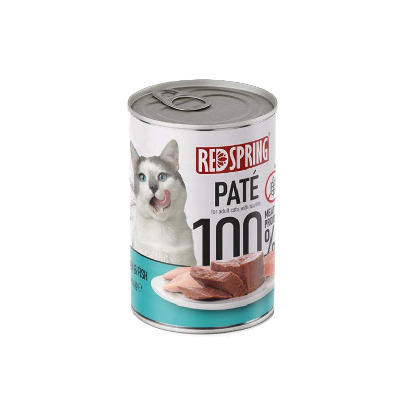 کنسرو غذای گربه رداسپرینگ مدل Cat Chicken Fish Pate با طعم مرغ و ماهی وزن 400 گرم بسته 6 عددی