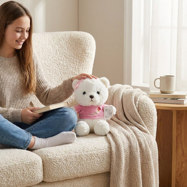 عروسک مدل خرس گل رز ارتفاع 23 سانتیمتر