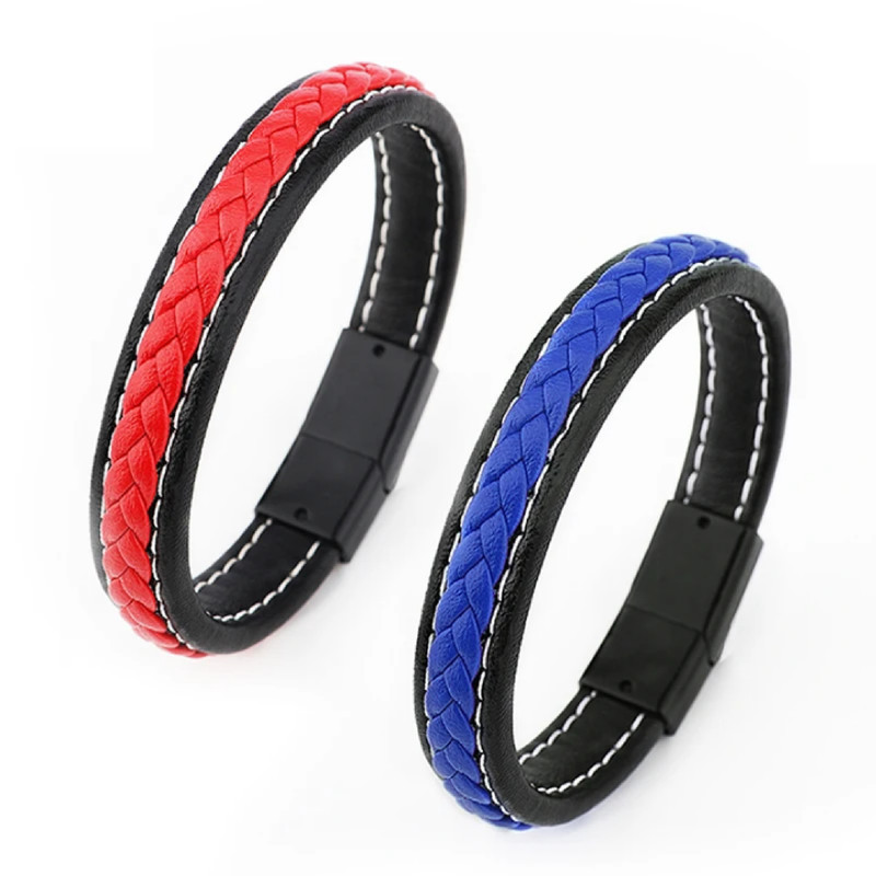 دستبند مردانه مدل چرم دی سی کد 4030