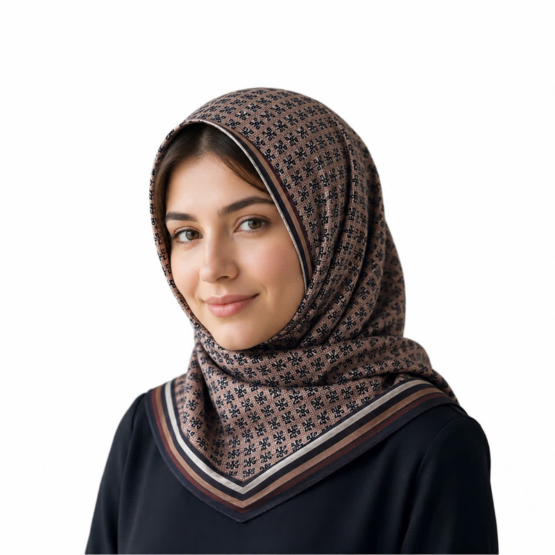 مینی اسکارف نخ زنانه مدل E200 با طول و عرض 84*84 سانتی متر