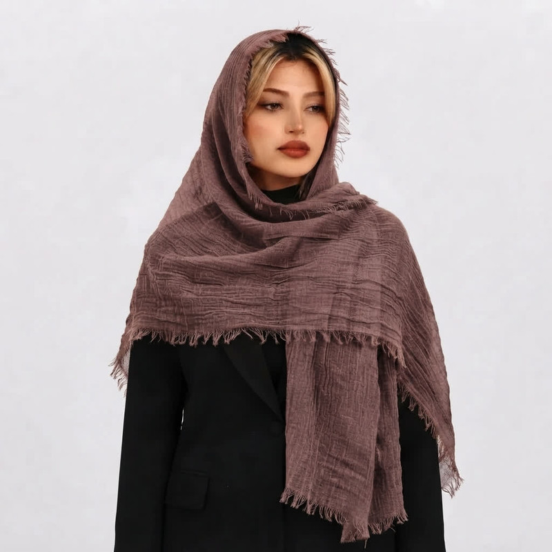 شال زنانه مدل کنفی دور ریش کد E2