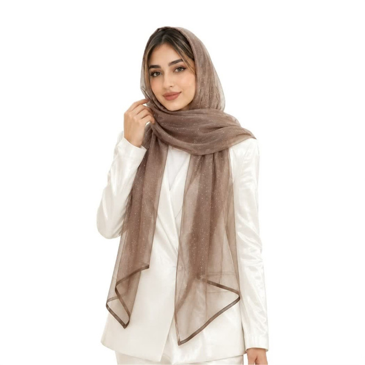 شال زنانه مدل نگیندار تور نوار دوزی کد E300
