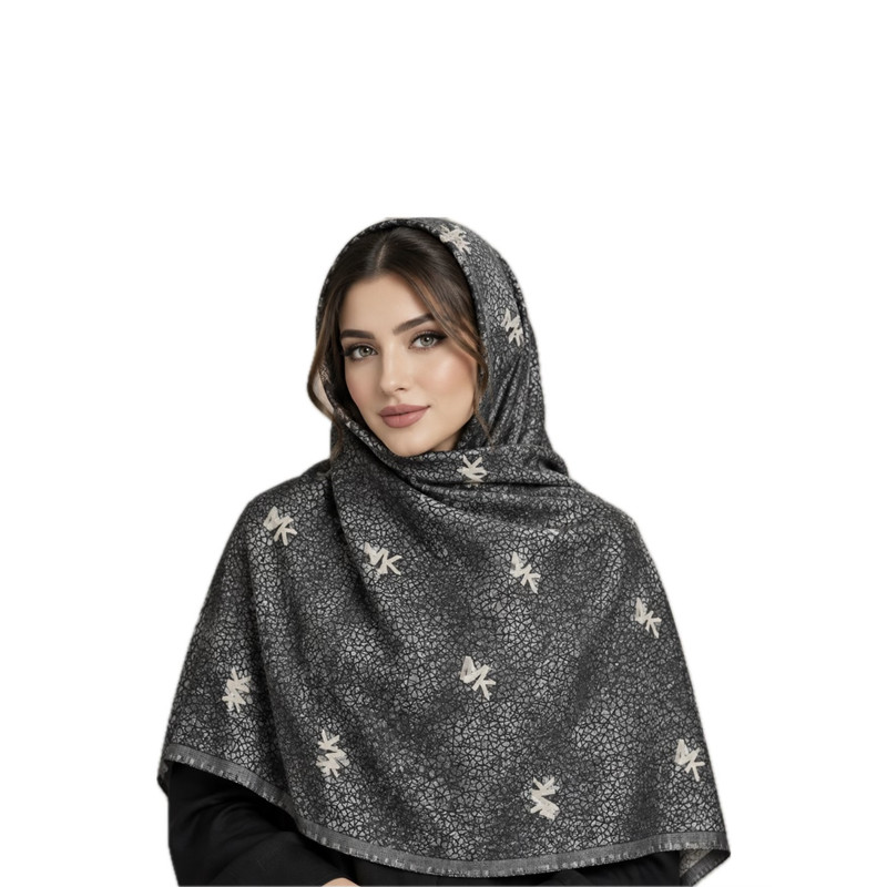 روسری زنانه نخی طرح حروف مدل E400