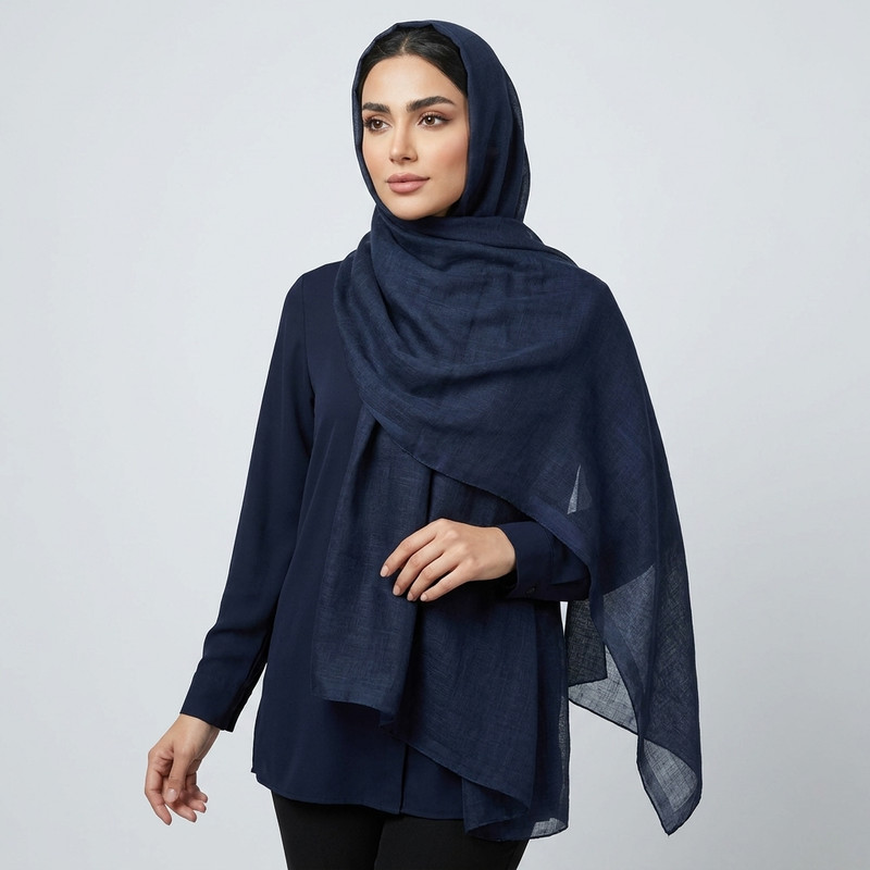 شال لینن زنانه مدل ساده با طول و عرض 195*75 سانتیمتر