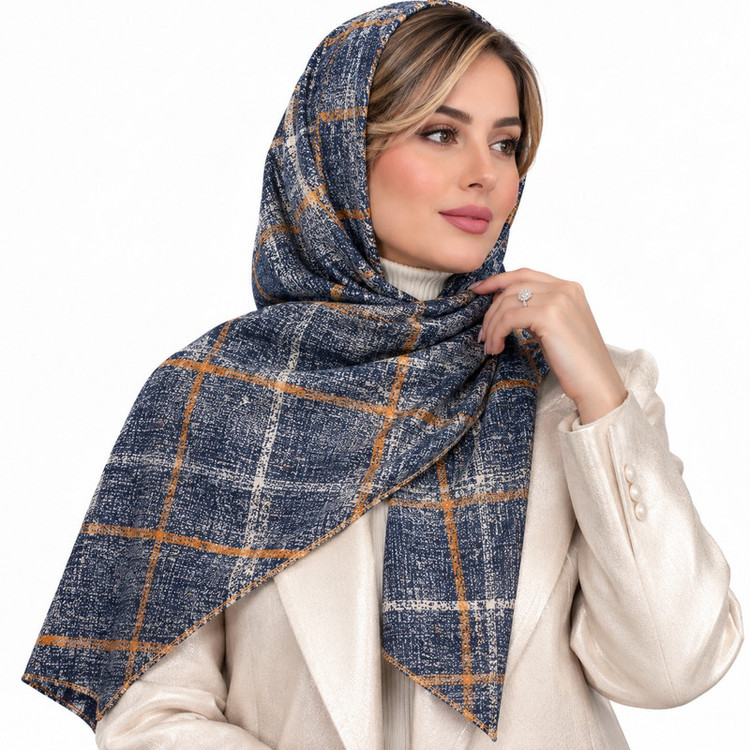 شال زنانه الیاف نخی پلیسه مدل E400