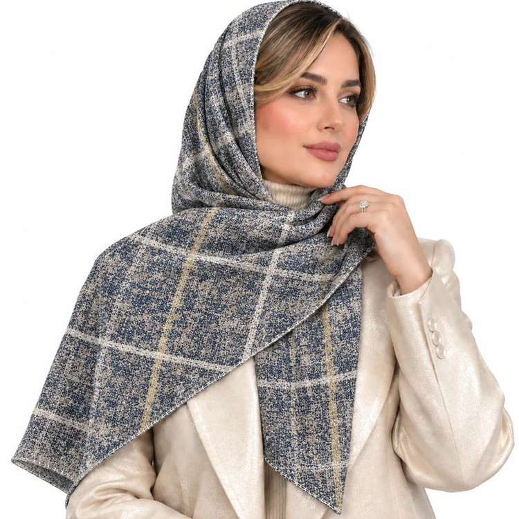 شال زنانه الیاف نخی پلیسه مدل E400