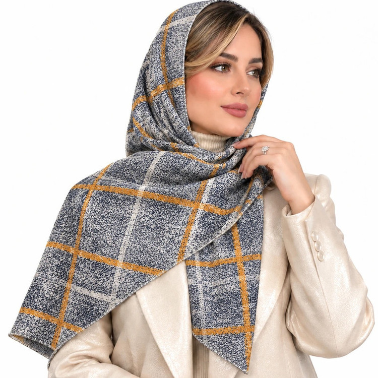 شال زنانه الیاف نخی پلیسه مدل E400