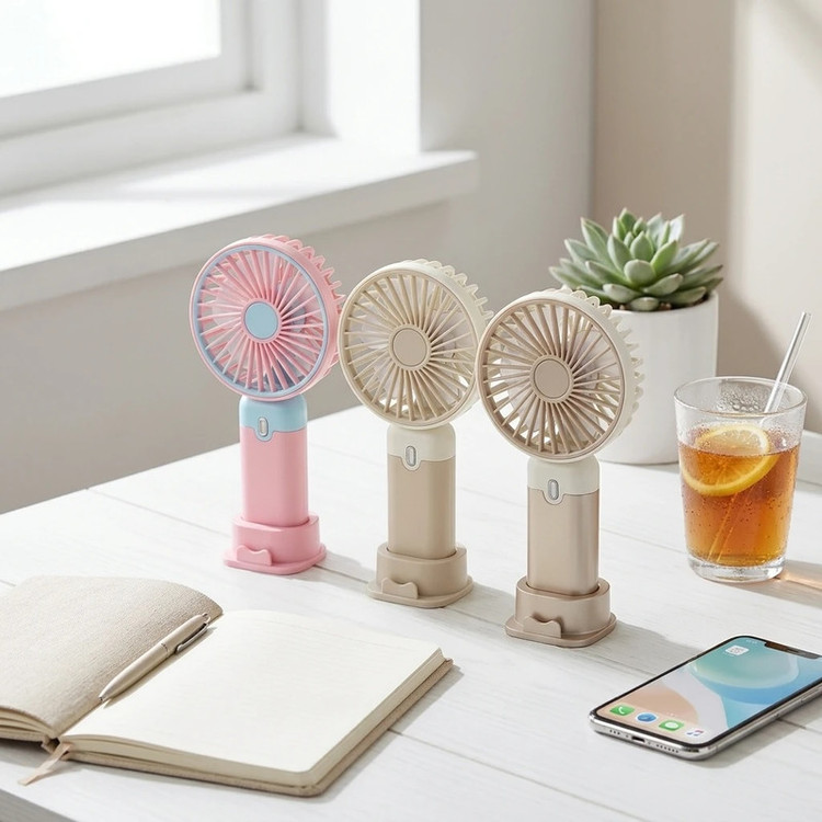 پنکه شارژی مدل Rechargeable Handheld Mini Fan ظرفیت 300 میلی آمپر ساعت