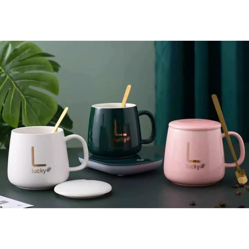 ماگ لاکی مدل Warmer Cup به همراه صفحه گرم کن برقی