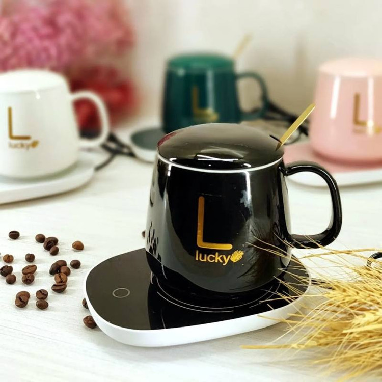 ماگ لاکی مدل Warmer Cup به همراه صفحه گرم کن برقی