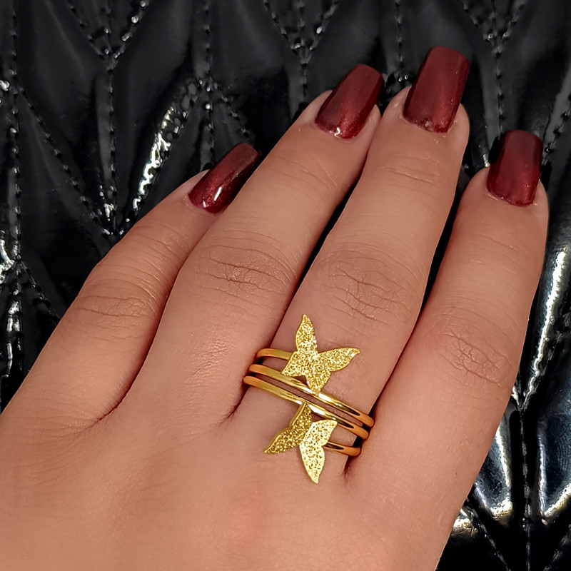 انگشتر زنانه طرح پروانه کد RKH_1675