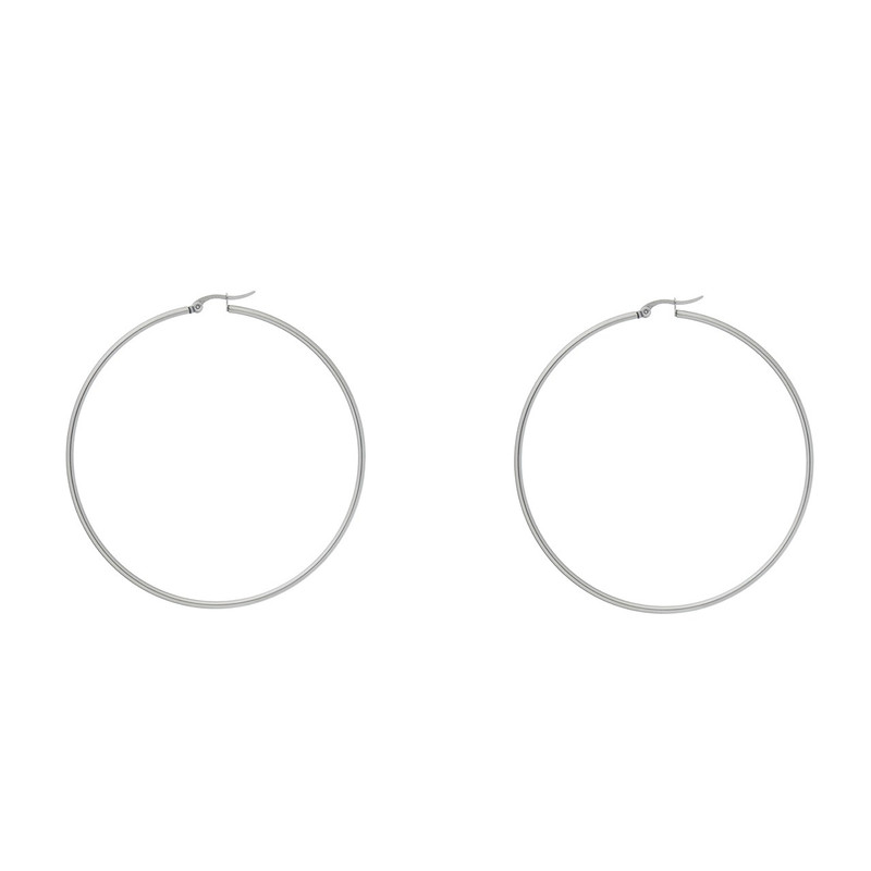 گوشواره حلقه ای استیل مارنا گالری مدل NB3 Silver