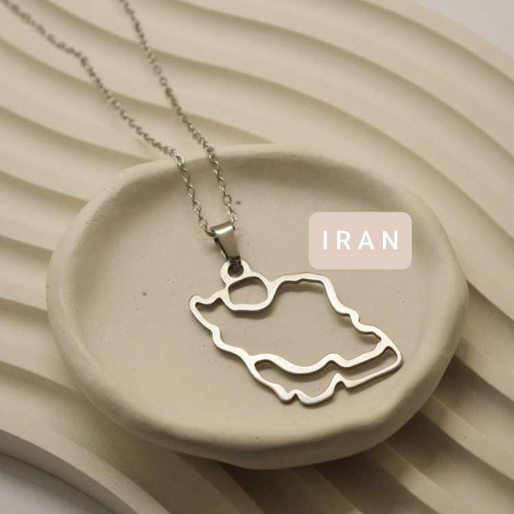 گردنبند طرح نقشه ایران کد 04
