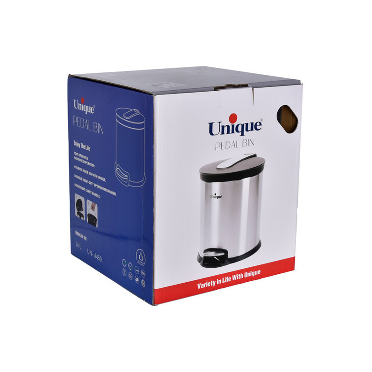 سطل زباله یونیک مدل استیل 14 لیتر کد 4450