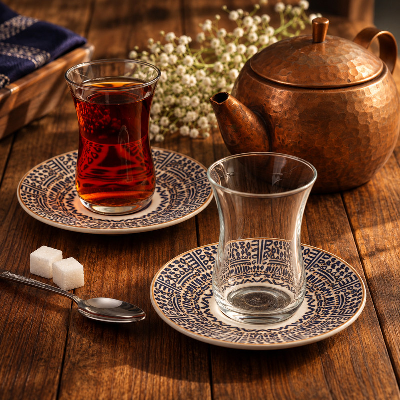 ست فنجان و نعلبکی 12 پارچه 6 نفره سی اند اس مدل مرسین ایندین کد 33051