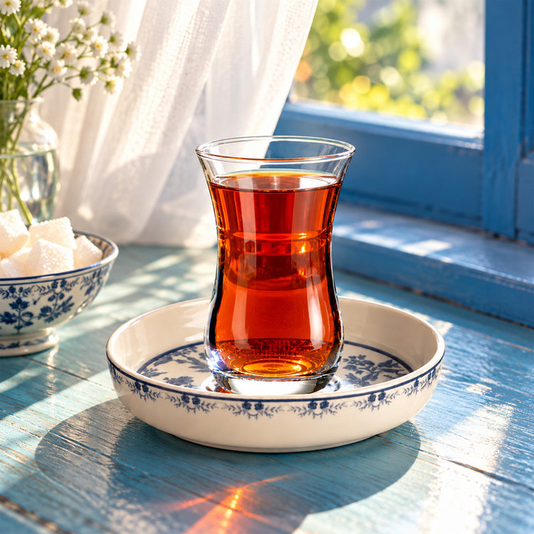 ست فنجان و نعلبکی 12 پارچه 6 نفره سی اند اس مدل بورسا فلاور