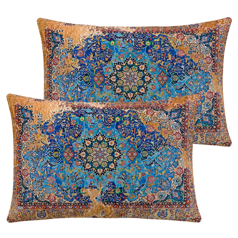 روبالشی مدل مخمل پورشه طرح کتیبه کد ROB-0064 سایز 70*50 سانتی متر بسته دو عددی