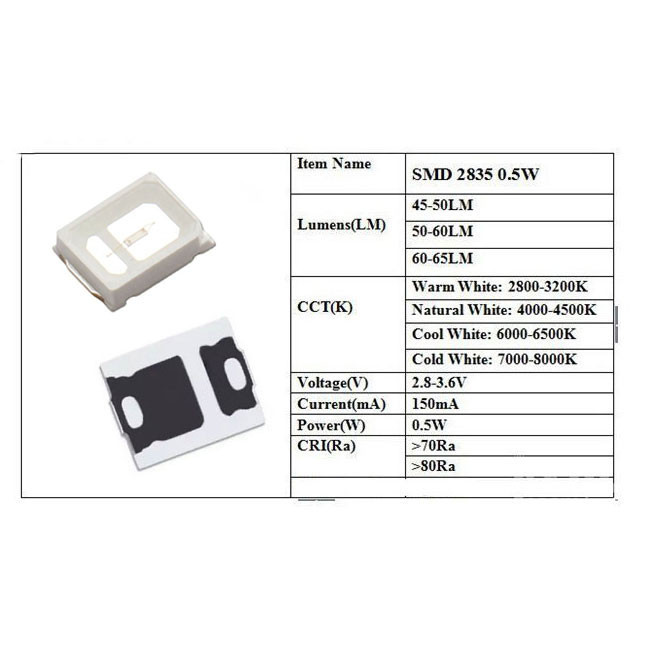 دیود LED مدل 2835B بسته 200 عددی
