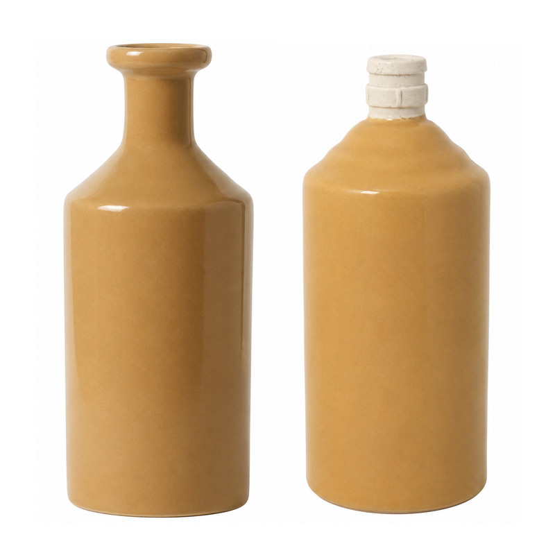ظرف روغن سفالی مدل ساده بسته 2 عددی