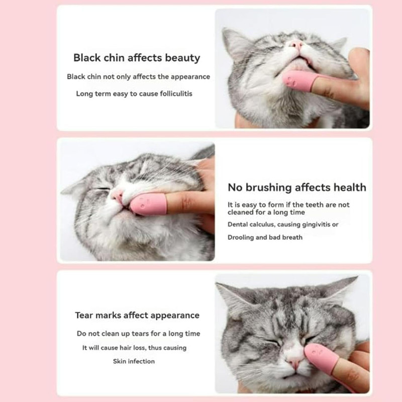 مسواک انگشتی سگ و گربه مدل Soft Brush بسته 4 عددی