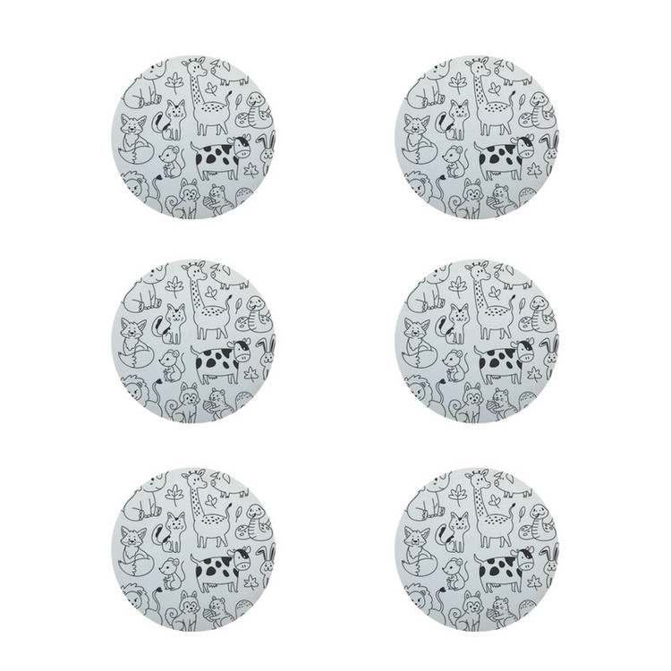زیر لیوانی طرح حیوانات کد 8128 بسته 6 عددی
