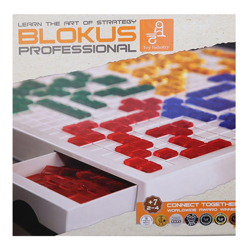 بازی فکری مهرهای مدل BLOKUS با 84 قطعه رنگی، مناسب 2 تا 4 بازیکن در رده سنی کودک تا بزرگسال، با مدت زمان بازی 15 تا 30 دقیقه و تاکتیک ساختوساز، تولید داخل ایران