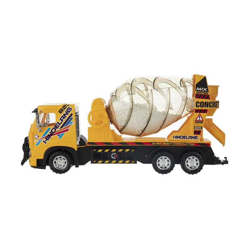 ماشین اسباببازی کامیون مدل میکسر پلاستیکی دورج توی با ابعاد 40×12×20 سانتیمتر و وزن 1105 گرم، دارای 6 چرخ و طراحی مشابه نمونه واقعی