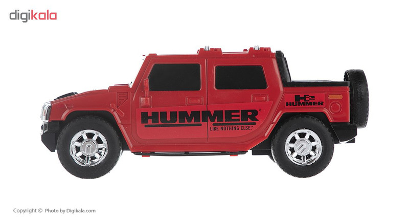 ماشین اسباب بازی آفرود دورج توی مدل Hummer با بدنه پلاستیکی مقاوم و طراحی الهامگرفته از نمونه واقعی، ابعاد 24 × 10 × 9.5 سانتیمتر و وزن سبک 290 گرمی مناسب بازی کودکان