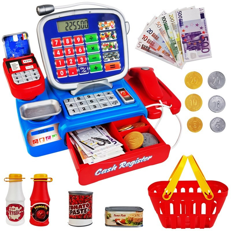 اسباب بازی صندوق فروشگاهی مدل همراه با سبد خرید کد AMT3054