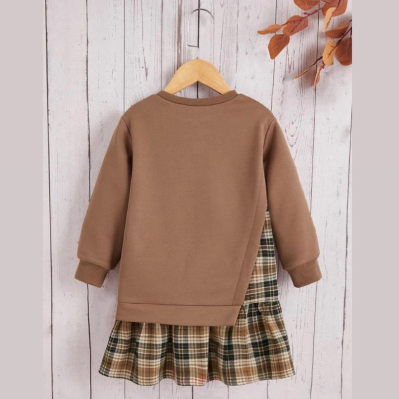 تونیک آستین بلند زنانه شین مدل Plaid Hem